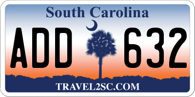 SC license plate ADD632