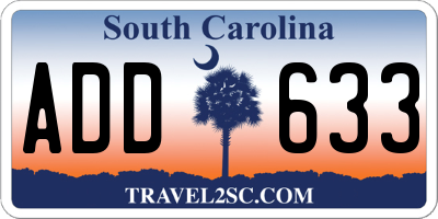 SC license plate ADD633