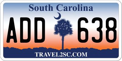 SC license plate ADD638
