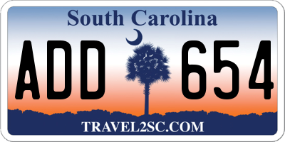 SC license plate ADD654
