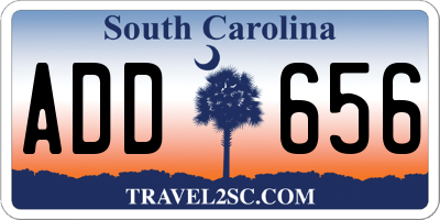 SC license plate ADD656