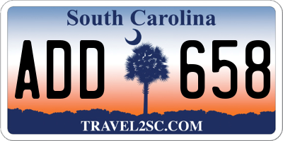 SC license plate ADD658