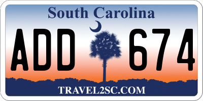 SC license plate ADD674
