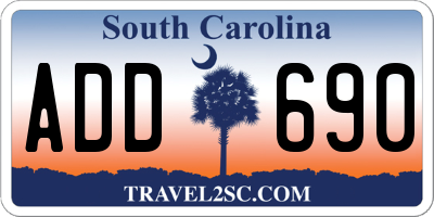 SC license plate ADD690