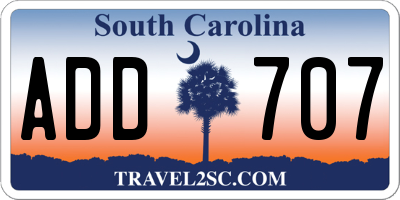 SC license plate ADD707