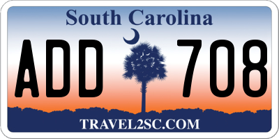 SC license plate ADD708
