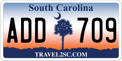 SC license plate ADD709
