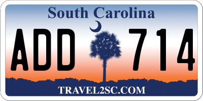 SC license plate ADD714
