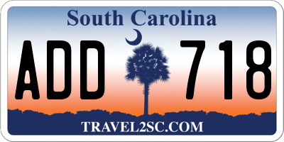 SC license plate ADD718