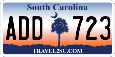 SC license plate ADD723
