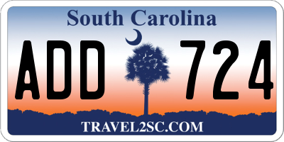 SC license plate ADD724