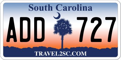 SC license plate ADD727