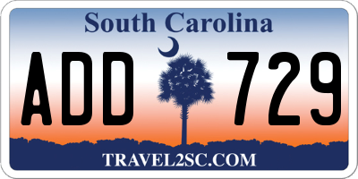 SC license plate ADD729