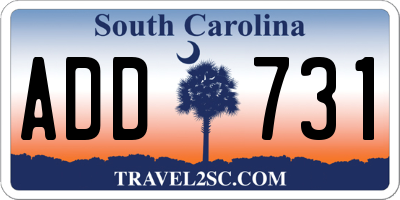 SC license plate ADD731