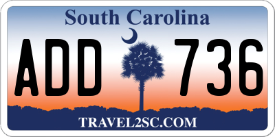 SC license plate ADD736