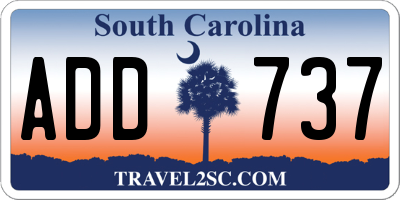 SC license plate ADD737
