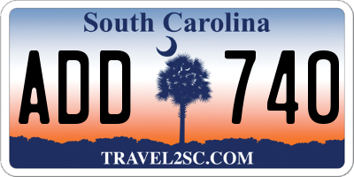 SC license plate ADD740
