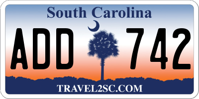 SC license plate ADD742