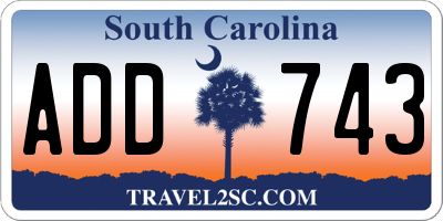 SC license plate ADD743