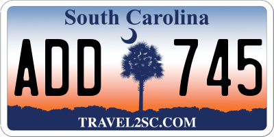 SC license plate ADD745