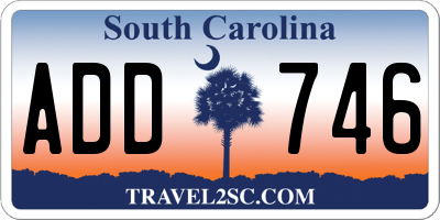 SC license plate ADD746