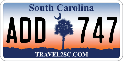 SC license plate ADD747