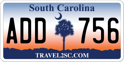 SC license plate ADD756