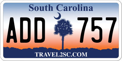 SC license plate ADD757