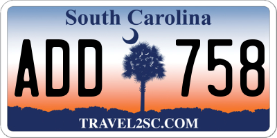 SC license plate ADD758