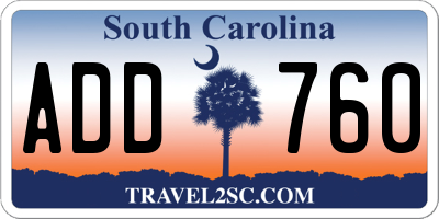 SC license plate ADD760