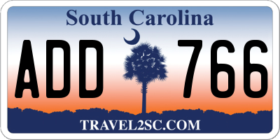 SC license plate ADD766