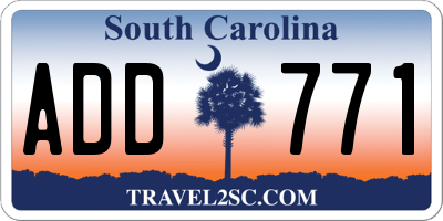 SC license plate ADD771
