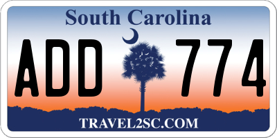 SC license plate ADD774