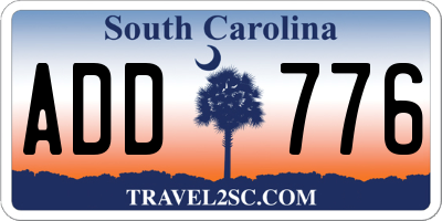 SC license plate ADD776