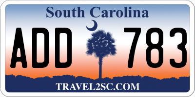 SC license plate ADD783