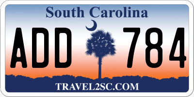 SC license plate ADD784