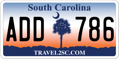 SC license plate ADD786