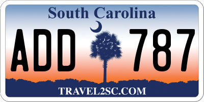 SC license plate ADD787