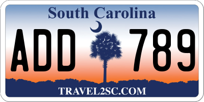 SC license plate ADD789