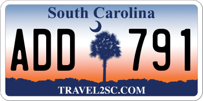 SC license plate ADD791