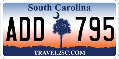 SC license plate ADD795