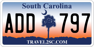 SC license plate ADD797