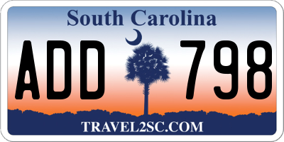 SC license plate ADD798