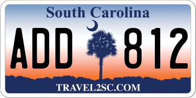 SC license plate ADD812