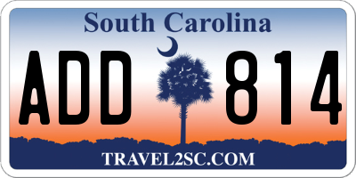 SC license plate ADD814