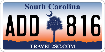 SC license plate ADD816