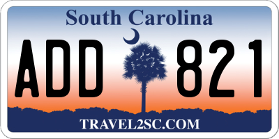 SC license plate ADD821