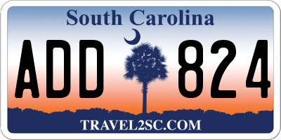 SC license plate ADD824