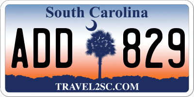 SC license plate ADD829