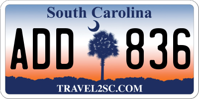 SC license plate ADD836
